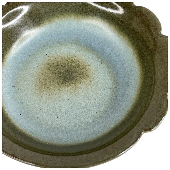 Frankoma Plainsman Green Cereal Bowl Prairie Scalloped Edge Vintage Blue 30B - Picture 2 of 10